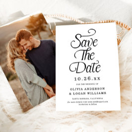 Elegante Vintage-Schriftfoto-Hochzeit - Termin vor Save The Date