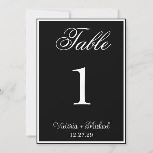 Elegante Vintage-Schwarze Hochzeitstisch-Dekoratio Einladung