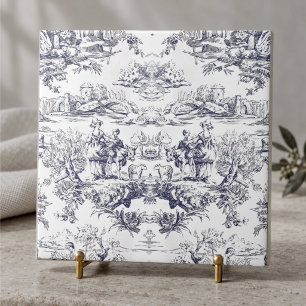 Elegante vintage schwarze Toile de Jouy Fliese