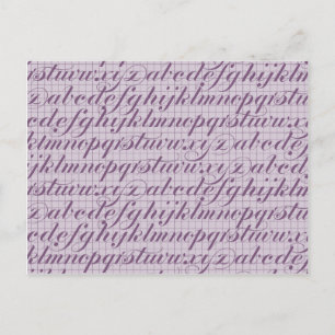 Elegante Vintage-Script-Typografie-Lettering Lila Postkarte