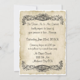 Elegante Vintage Scroll-Hochzeit Einladung