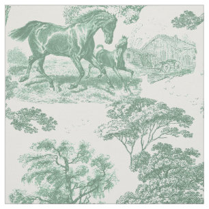 Elegante Vintage Seite Grünes Pferd Stoff