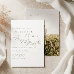 Elegante Vintage-Sepia-Hochzeit Einladung