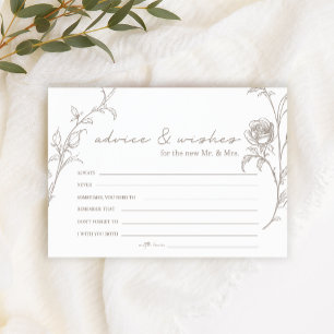 Elegante Vintage-Sepia-Hochzeitsberatung- und Wüns Briefpapier