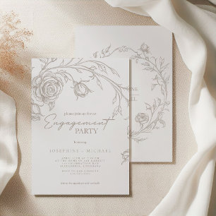 Elegante Vintage-Sepia-Hochzeitseinladung Einladung