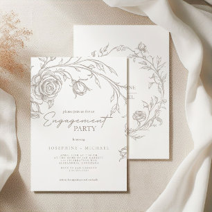 Elegante Vintage-Sepia-Hochzeitseinladung Einladung