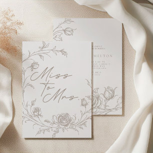Elegante Vintage-Sepia-Hochzeitseinladung für die Einladung