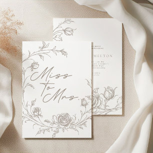 Elegante Vintage-Sepia-Hochzeitseinladung für die Einladung