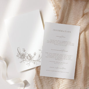 Elegante Vintage-Sepia-Hochzeitseinschlusskarten Einladung