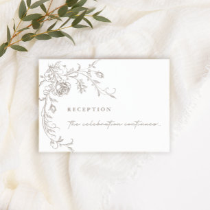 Elegante Vintage-Sepia-Hochzeitsempfangskarten RSVP Karte