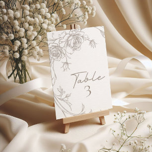 Elegante Vintage-Sepia-Hochzeitstisch-Nummer Tischnummer