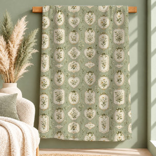Elegante Vintage Shabby Chic Weiße Daisy Sage Deck Sherpadecke