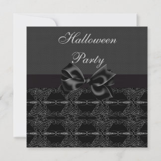 Elegante Vintage-Silber-Filigran-Halloween-Party Einladung