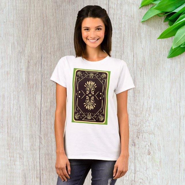 Elegante Vintage Spielkarte Schwarzes Gold T-Shirt (Von Creator hochgeladen)