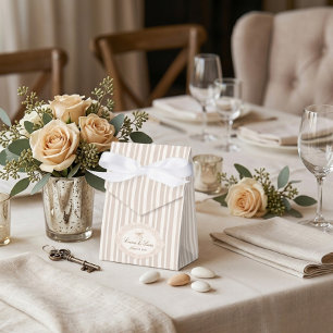 Elegante Vintage-Spitze Beige gestreifte Gefälligk Geschenkschachtel