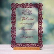 Elegante Vintage-Spitzenrahmung Hochzeit mit burgu
