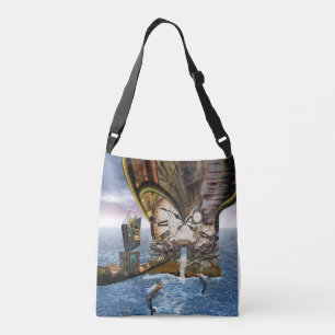 Elegante Vintage Steampunk-Drachenkunst Tragetaschen Mit Langen Trägern