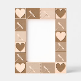 Elegante Vintage Stilmotive für Herz und Blume Geätzte Rahmen