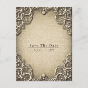 Elegante Vintage Südküste Save the Date Ankündigungspostkarte