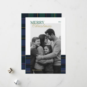 Elegante vintage Tartan Karo Urlaubskarte Feiertagskarte