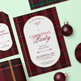 Elegante Vintage-Tartan-Weihnachtseinladung Einladung
