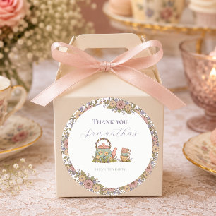 Elegante Vintage-Teeparty-Brautabschiedsparty Runder Aufkleber