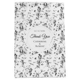 Elegante Vintage-Toile-Cupid-Engel-Dankeschön Mittlere Geschenktüte