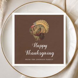 Elegante Vintage Türkei glücklich Thanksgiving Serviette
