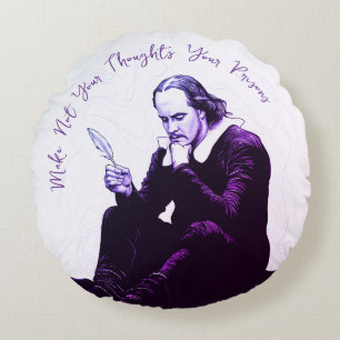 Elegante Vintage Typografie Minimalistisch Lila Rundes Kissen