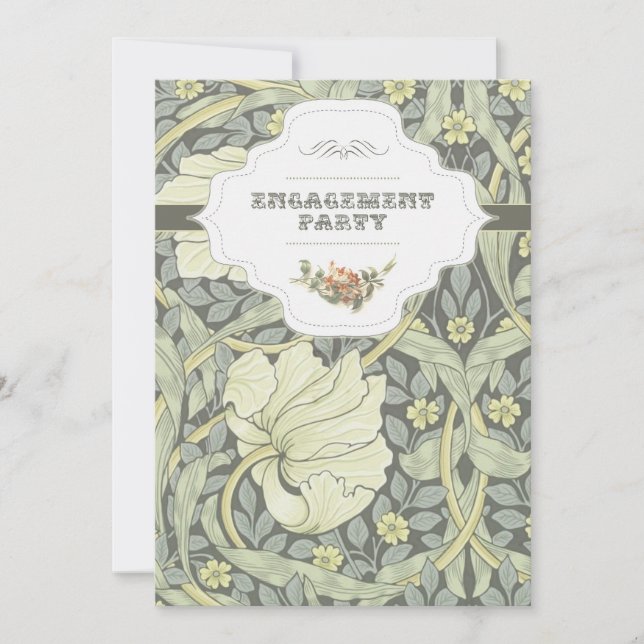 elegante Vintage Typografie-Verlobungsfeier Einladung (Vorderseite)