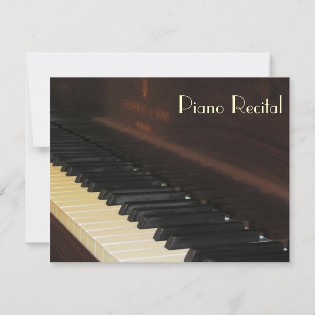 Elegante Vintage Unisex Piano Einladung (Vorderseite)