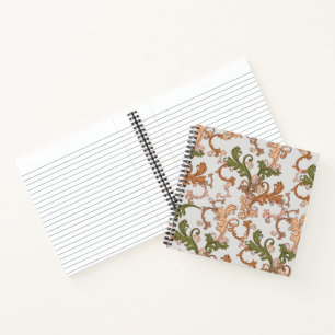 Elegante Vintage Viktorianische Boho Blätter Hinte Notizbuch