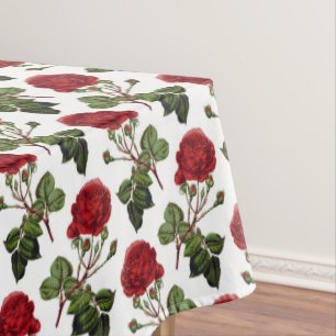 Elegante Vintage Viktorianische Rote Rose Blumenmu Tischdecke