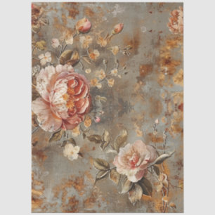 Elegante Vintage-Viktorianische Rustikale Florale Seidenpapier