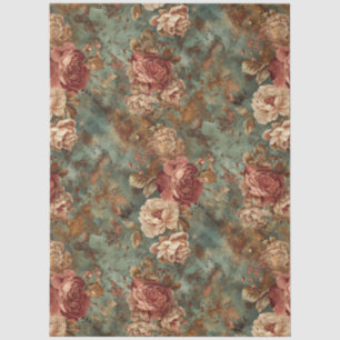 Elegante Vintage-Viktorianische Rustikale Florale Seidenpapier