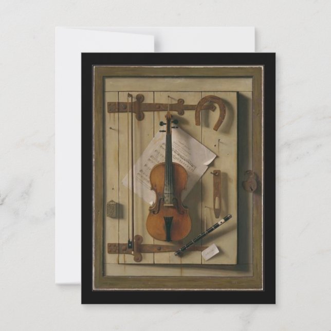 Elegante Vintage Violinmusik Einladungen (Vorderseite)