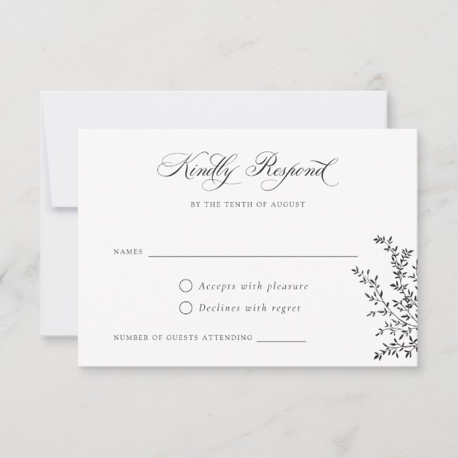 Elegante Vintage Wappen Monogram Wedding RSVP Card Einladung (Vorderseite)