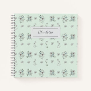 Elegante Vintage-Wasserfarben-Blumen-Skizzekunst Notizbuch
