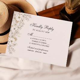 Elegante Vintage Wedding RSVP Card Karte