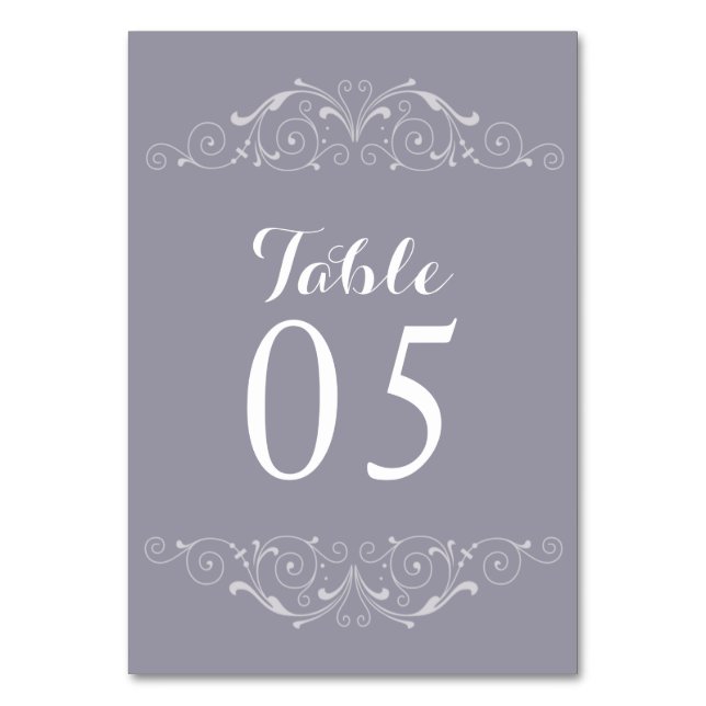 Elegante Vintage Wedding Tischnummer (Vorderseite)