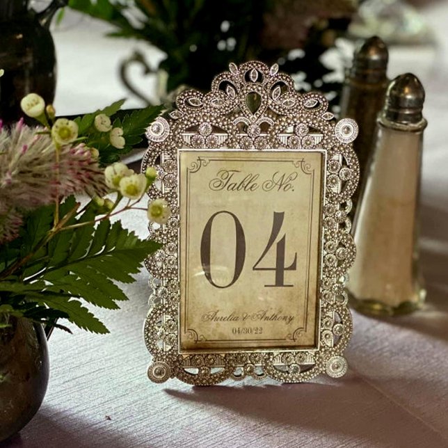 Elegante Vintage Wedding Tischnummer Cards (Von Creator hochgeladen)