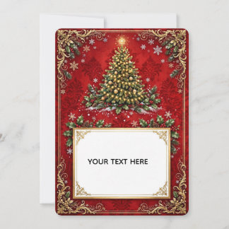 Elegante Vintage-Weihnachtskarte | Benutzerdefinie Feiertagskarte