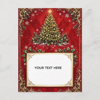 Elegante Vintage-Weihnachtskarte | Benutzerdefinie Postkarte