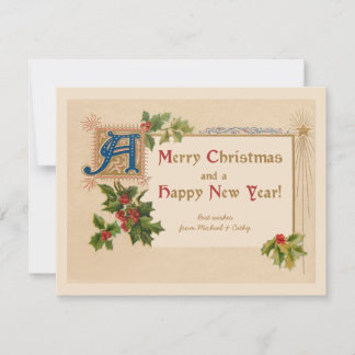 Elegante Vintage Weihnachtskarte Feiertagskarte