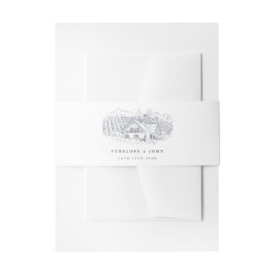 Elegante Vintage-Weingut-Zielhochzeit Einladungsbanderole