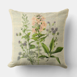 Elegante Vintage Wildblume Kissen