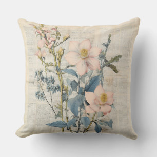 Elegante Vintage Wildblume Kissen