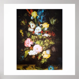 Elegante Vintage-Wildblumen-Kunstwerke Poster