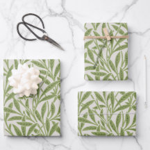 Elegante Vintage William Morris Green Willow Blätt