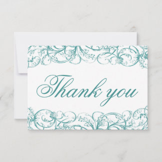 Elegante Vintage Wirbel Hochzeitskarten Dankeskarte